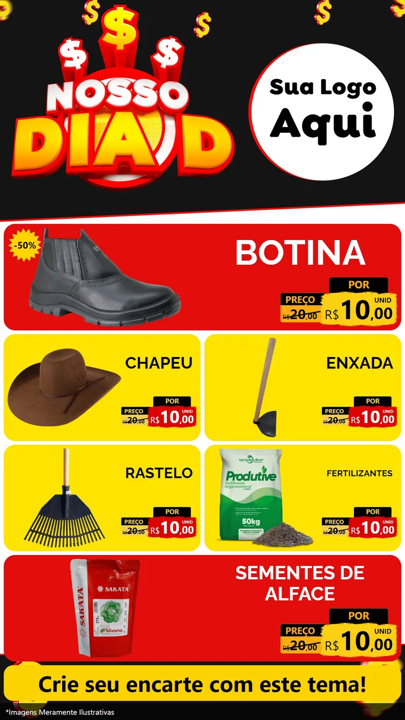 Modelo de TV para TV Vertical com o tema Nosso Dia D para Agropecuária