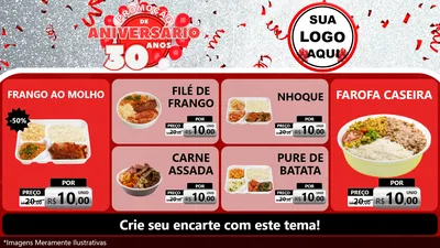 Modelo de TV para TV Horizontal com o tema Promoção de Aniversário - 30 Anos para Restaurante