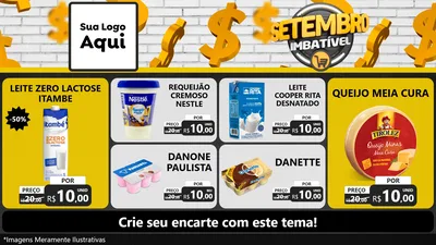 Modelo de TV para TV Horizontal com o tema Setembro Imbatível para Frios e Laticínios
