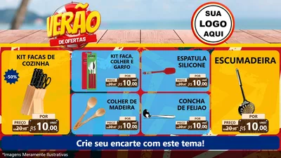 Modelo de TV para TV Horizontal com o tema Verão de Ofertas para Utilidades Domésticas