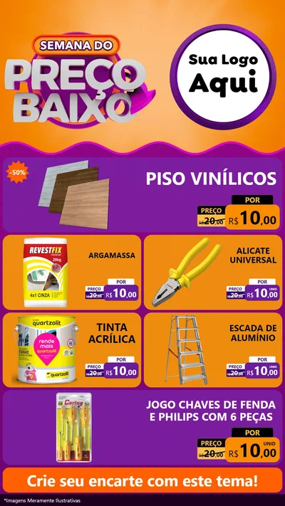 Modelo de TV para TV Vertical com o tema Semana do Preço Baixo para Material para Construção
