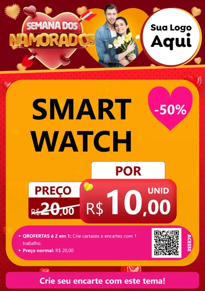 Modelo de Cartaz para Cartaz A4 Vertical com o tema Semana dos Namorados para Informática