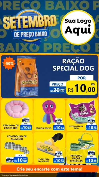 Modelo de Rede Social para Stories com o tema Setembro De Preço Baixo para Pet Shop