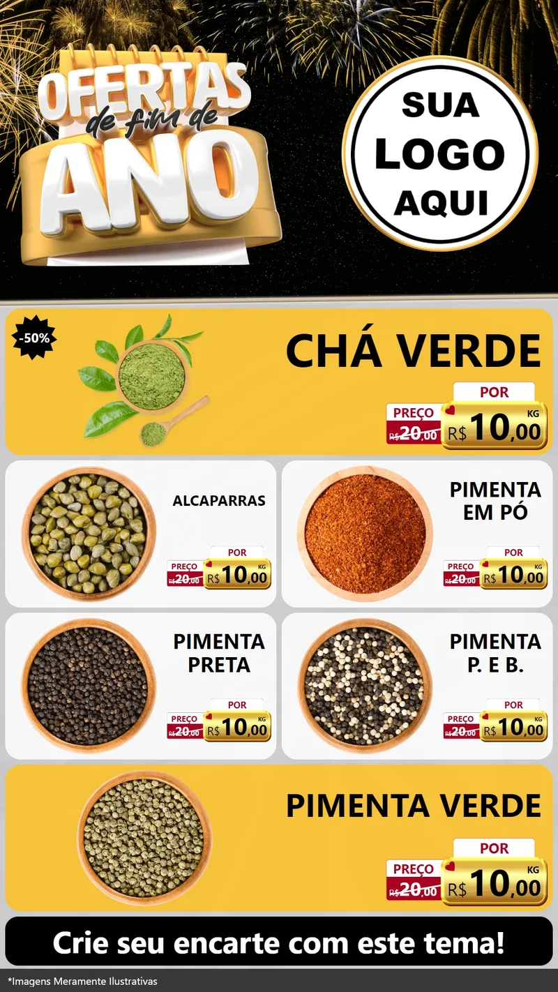 Modelo de TV para TV Vertical com o tema Ofertas de Fim de Ano para Produtos Naturais