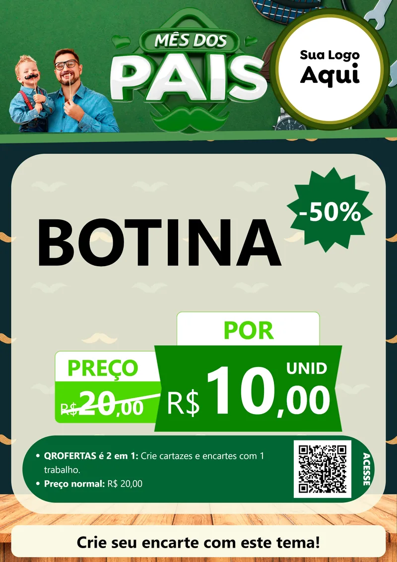 Modelo de Cartaz para Cartaz A4 Vertical com o tema Mês dos Pais para Agropecuária