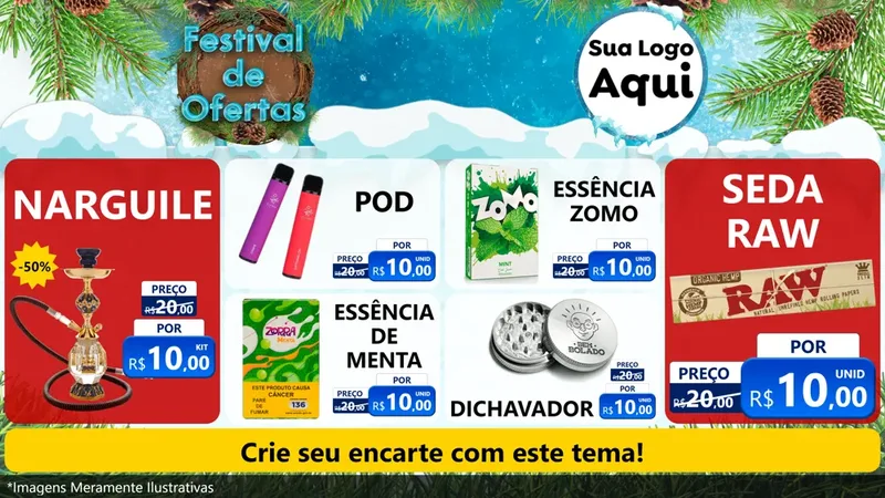 Modelo de TV para TV Horizontal com o tema Festival de Ofertas - Inverno para Tabacaria