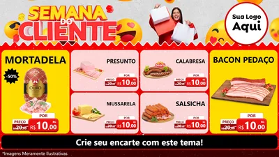 Modelo de TV para TV Horizontal com o tema Semana do Cliente para Frios e Laticínios
