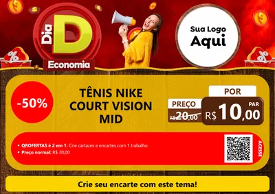 Modelo de Cartaz para Cartaz A4 Horizontal com o tema Dia D Economia para Calçados