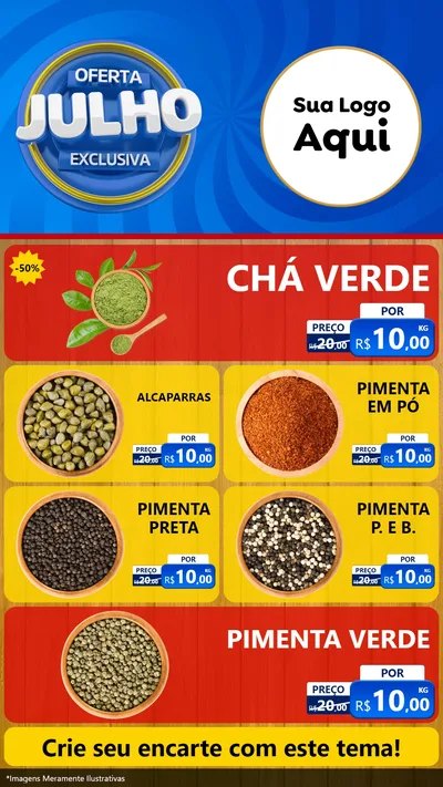 Modelo de TV para TV Vertical com o tema Oferta Exclusiva, Julho para Produtos Naturais
