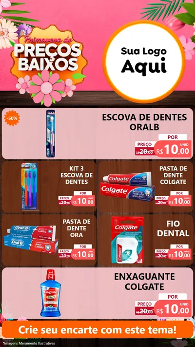 Modelo de TV para TV Vertical com o tema Primavera de Preços Baixos para Higiene Pessoal