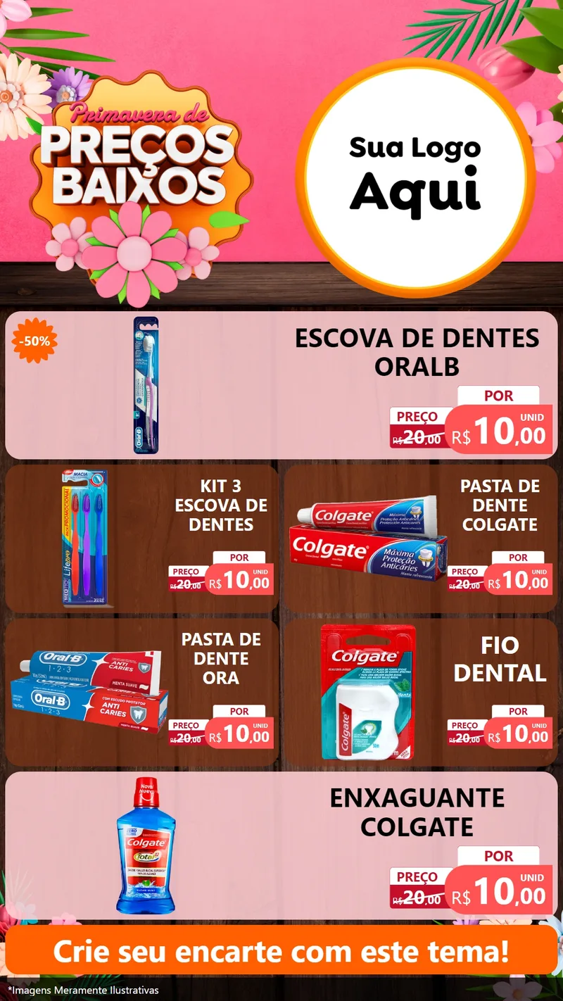 Modelo de TV para TV Vertical com o tema Primavera de Preços Baixos para Higiene Pessoal