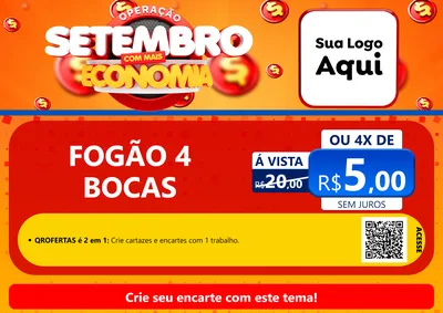 Modelo de Cartaz para Cartaz A4 Horizontal com o tema Operação Setembro Com Muita Economia para Móveis e Eletro