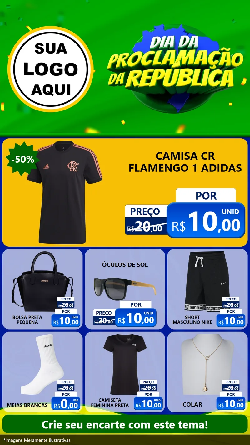 Modelo de Rede Social para Stories com o tema Dia Da Proclamação Da República para Roupas e acessórios
