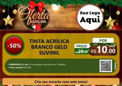 Modelo de Cartaz para Cartaz A4 Horizontal com o tema Ofertas Natalina para Tintas e Ferramentas
