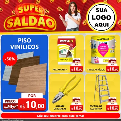 Modelo de Rede Social para Feed Facebook com o tema Super Saldão para Material para Construção