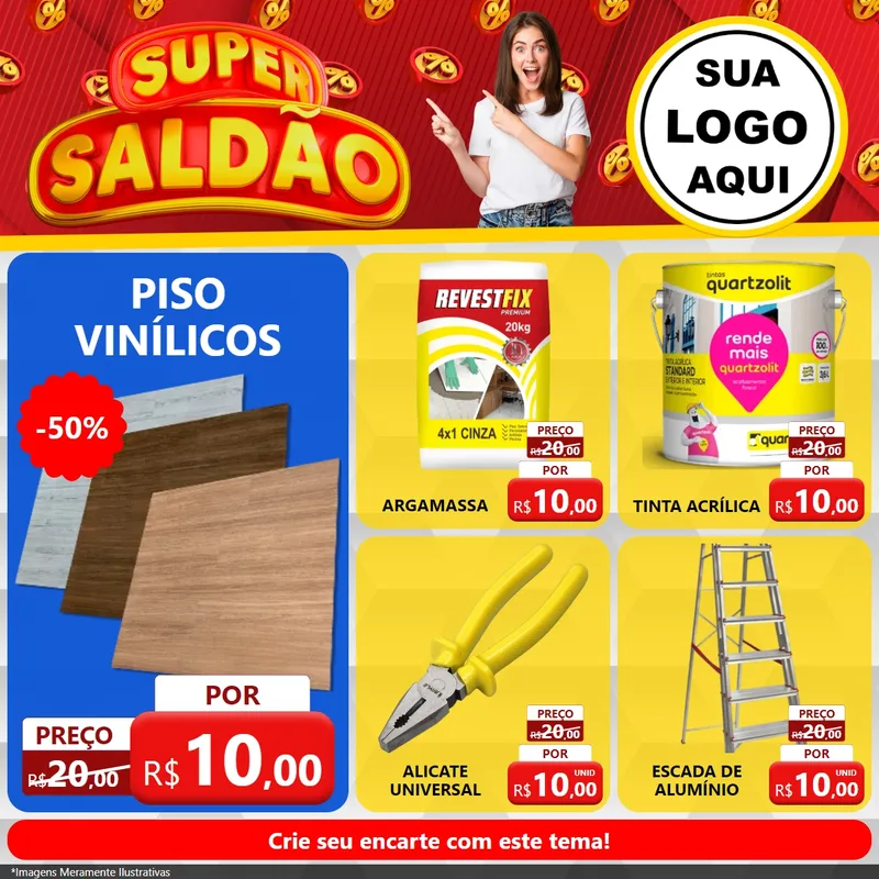 Modelo de Rede Social para Feed Facebook com o tema Super Saldão para Material para Construção