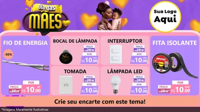 Modelo de TV para TV Horizontal com o tema Dia das Mães para Materiais Elétricos