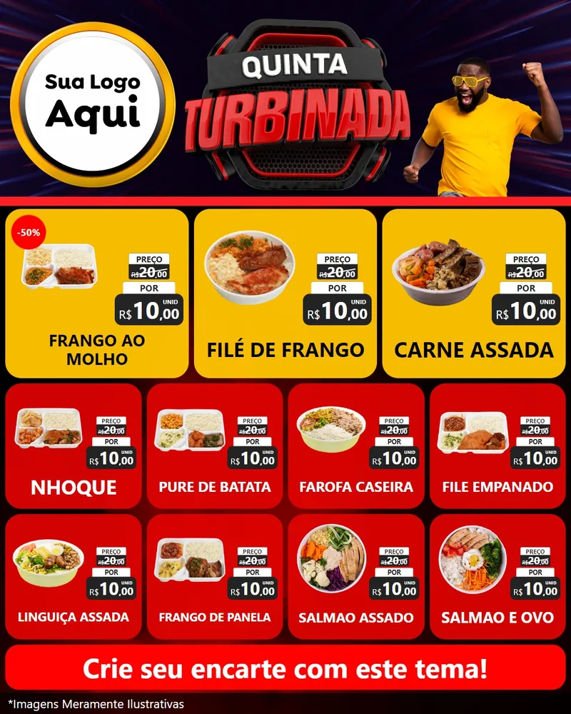 Modelo de Rede Social para Feed Instagram com o tema Quinta Turbinada para Restaurante