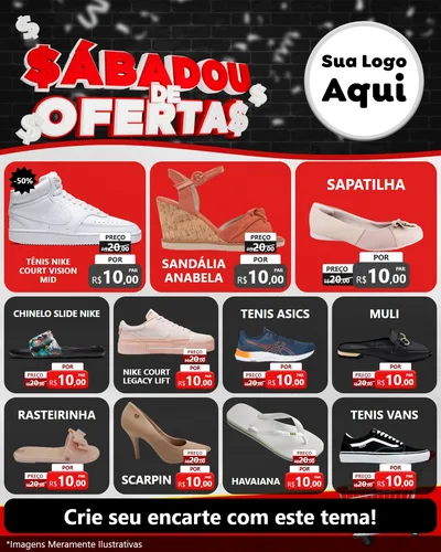 Modelo de Rede Social para Feed Instagram com o tema Sabadou de Ofertas para Calçados