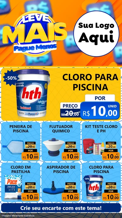 Modelo de Rede Social para Stories com o tema Leve Mais, Pague Menos para Produtos para Piscina