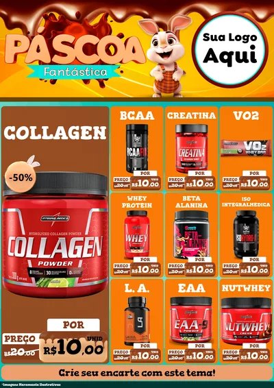 Modelo de Encarte para Encarte A4 Vertical com o tema Páscoa Fantástica para Suplementos alimentares