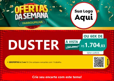Modelo de Cartaz para Cartaz A4 Horizontal com o tema Ofertas da Semana Farroupilha para Concessionaria de Carros