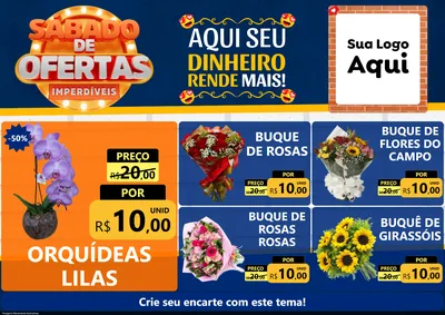 Modelo de Encarte para Encarte A4 Horizontal com o tema Sábado de Ofertas Imperdíveis para Floricultura e jardim