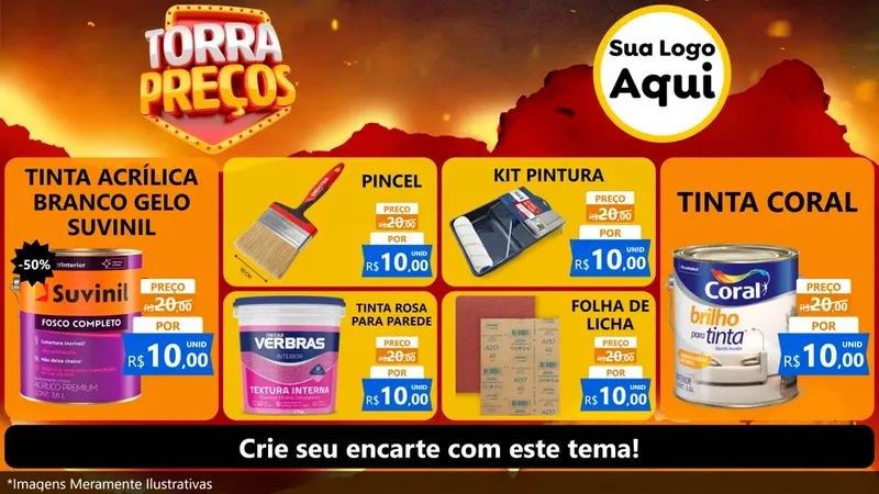 Modelo de TV para TV Horizontal com o tema Torra Preços para Tintas e Ferramentas
