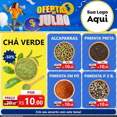 Modelo de Rede Social para Feed Facebook com o tema Ofertas de Julho para Produtos Naturais
