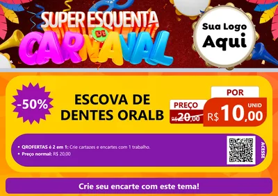 Modelo de Cartaz para Cartaz A4 Horizontal com o tema Super Esquenta de Carnaval para Higiene Pessoal