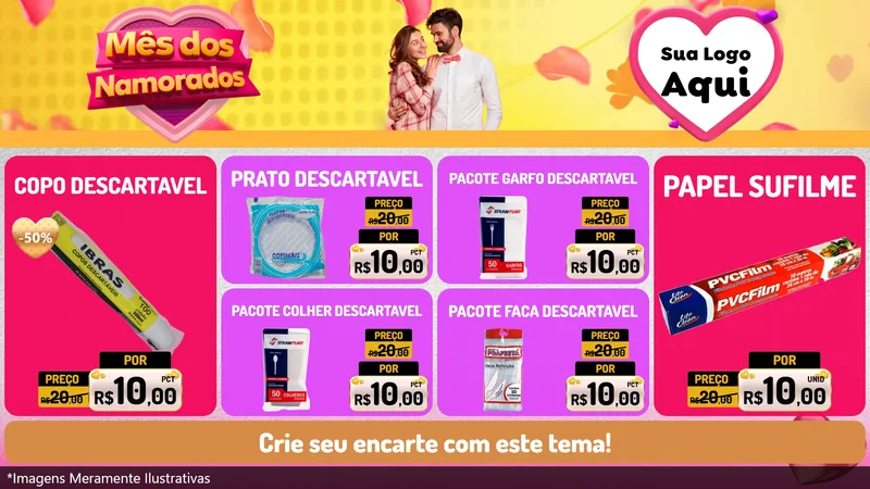 Modelo de TV para TV Horizontal com o tema Mês dos Namorados para Embalagens