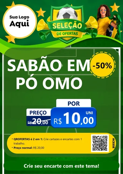Modelo de Cartaz para Cartaz A4 Vertical com o tema Seleção de Ofertas - Copa para Produtos de Limpeza