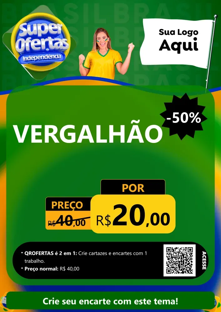 Modelo de Cartaz para Cartaz A4 Vertical com o tema Super Ofertas de Independência para Ferragens