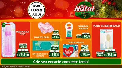 Modelo de TV para TV Horizontal com o tema Um Natal de Ofertas para Bebês