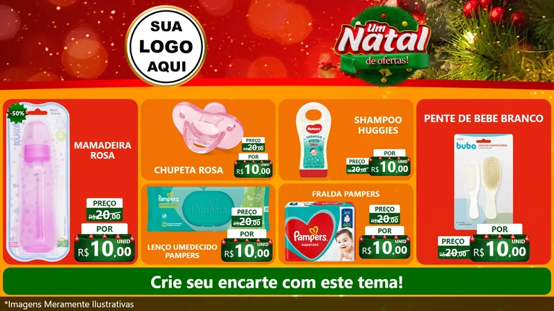 Modelo de TV para TV Horizontal com o tema Um Natal de Ofertas para Bebês