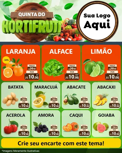 Modelo de Rede Social para Feed Instagram com o tema Quinta do Hortifruti para Hortifrúti
