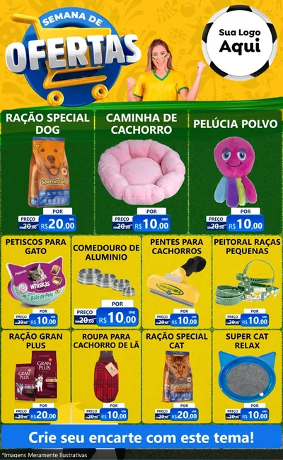 Modelo de Encarte para Encarte Grande com o tema Semana de Ofertas - Copa para Pet Shop