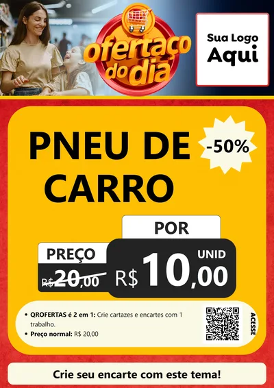 Modelo de Cartaz para Cartaz A4 Vertical com o tema Ofertaço Do Dia para Auto peças