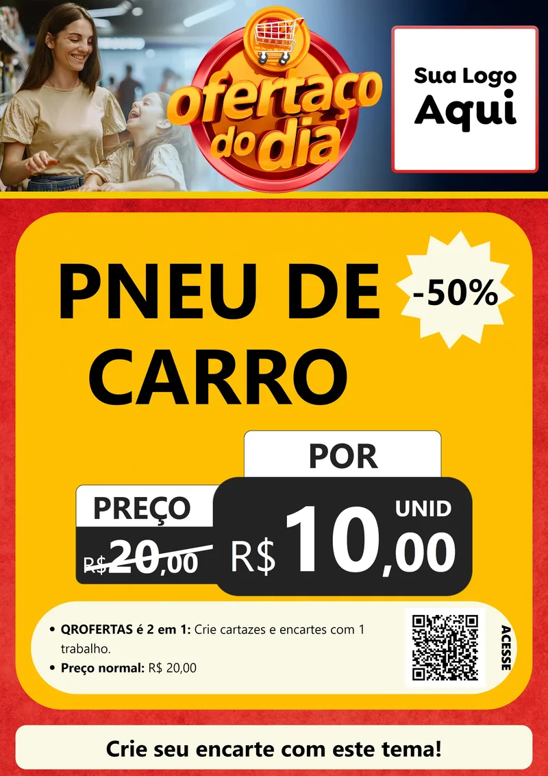Modelo de Cartaz para Cartaz A4 Vertical com o tema Ofertaço Do Dia para Auto peças
