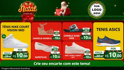 Modelo de TV para TV Horizontal com o tema Natal Especial para Calçados