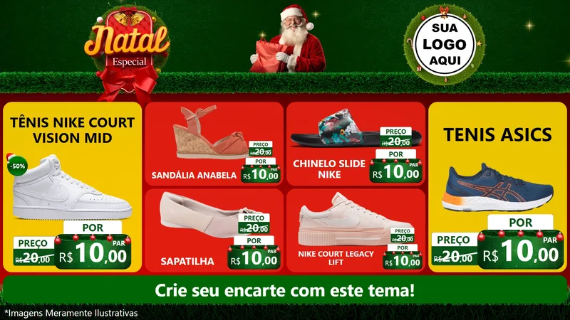 Modelo de TV para TV Horizontal com o tema Natal Especial para Calçados
