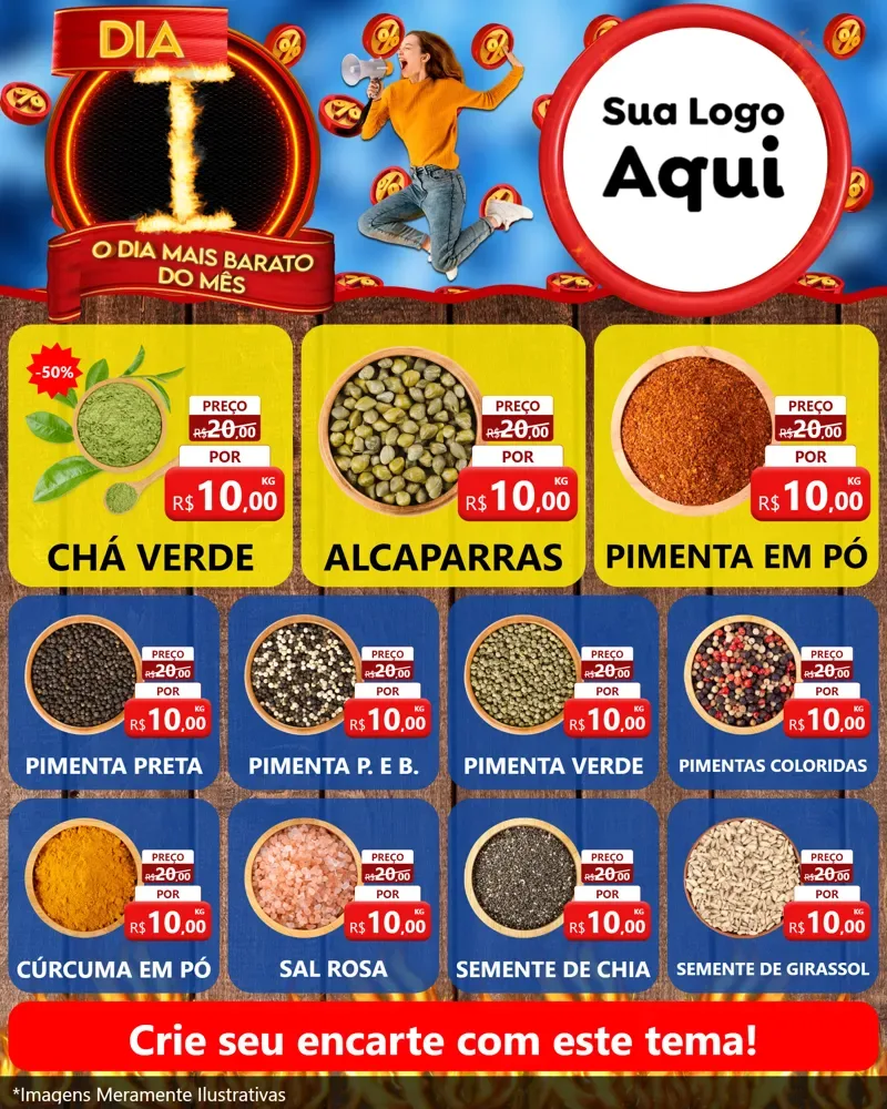 Modelo de Rede Social para Feed Instagram com o tema Dia I - O Dia Mais Barato Do Mês para Produtos Naturais