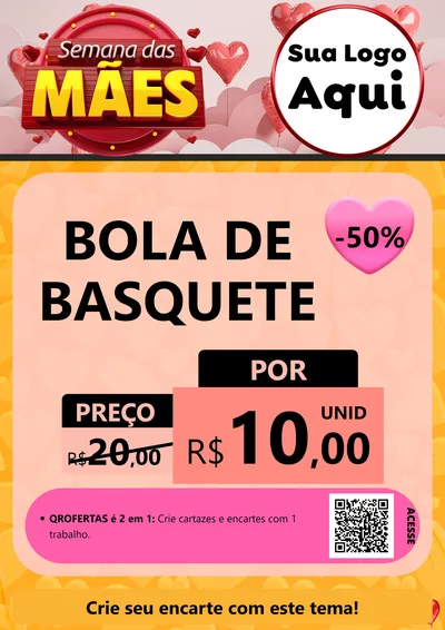 Modelo de Cartaz para Cartaz A4 Vertical com o tema Semana das Mães para Artigos Esportivos