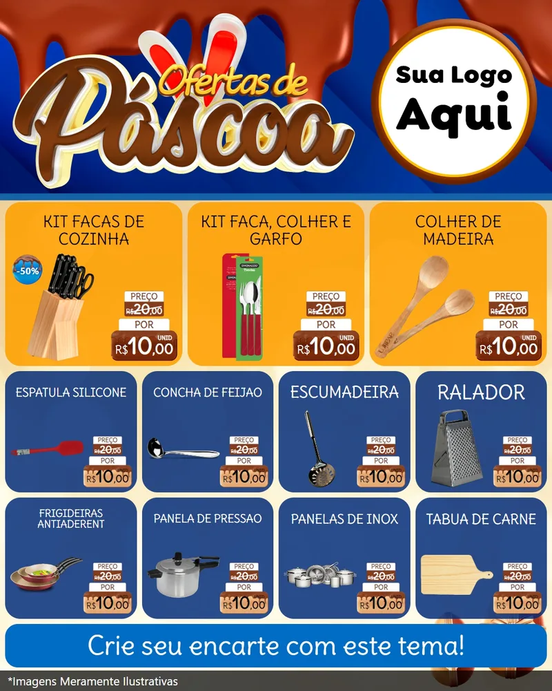 Modelo de Rede Social para Feed Instagram com o tema Ofertas de Páscoa para Utilidades Domésticas