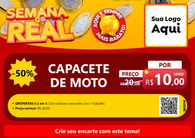 Modelo de Cartaz para Cartaz A4 Horizontal com o tema Semana do Real para Moto peças