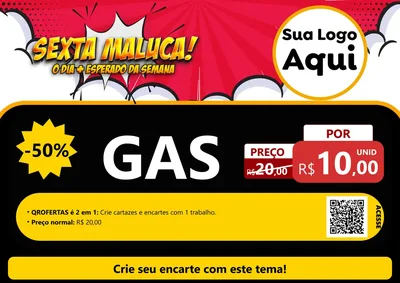 Modelo de Cartaz para Cartaz A4 Horizontal com o tema Sexta Maluca! para Água e gás