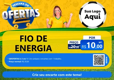 Modelo de Cartaz para Cartaz A4 Horizontal com o tema Semana de Ofertas - Copa para Materiais Elétricos
