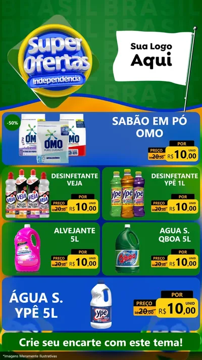 Modelo de TV para TV Vertical com o tema Super Ofertas de Independência para Produtos de Limpeza