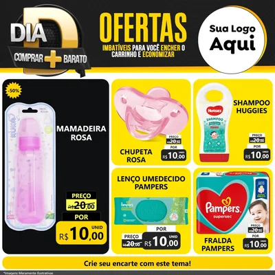 Modelo de Rede Social para Feed Facebook com o tema Dia D Mais Economia para Bebês