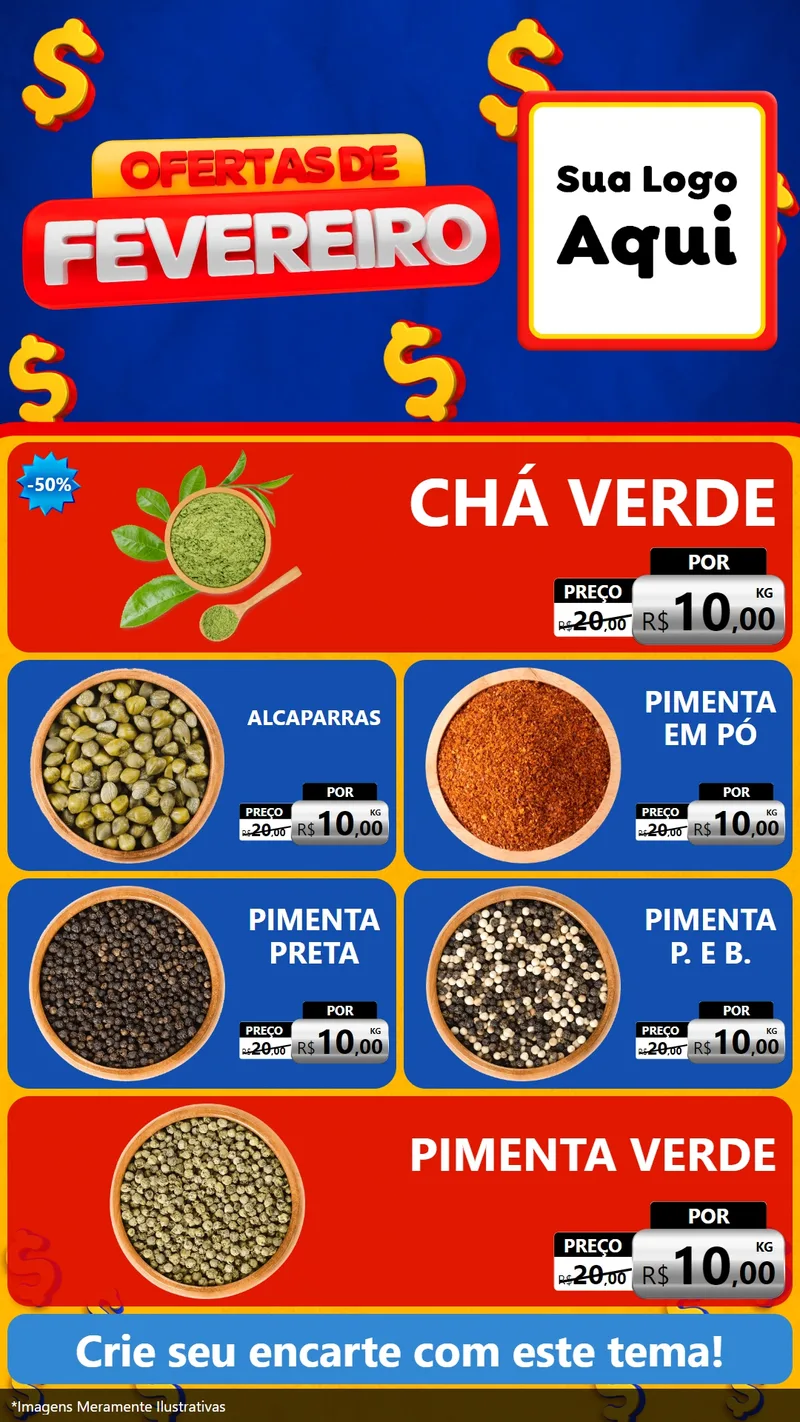 Modelo de TV para TV Vertical com o tema Ofertas de Fevereiro para Produtos Naturais